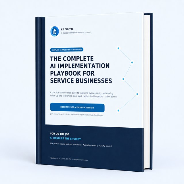 The Complete AI Implementation Playbook for Service Businesses — a 24 page step by step PDF guide for trades and service businesses
